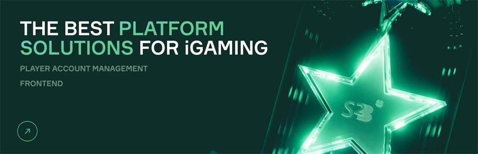 Soft2Bet iGaming platform solutions banner featuring player account management and frontend services